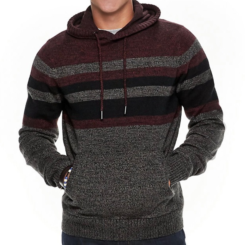 Men’s Striped Knit Hoodie
